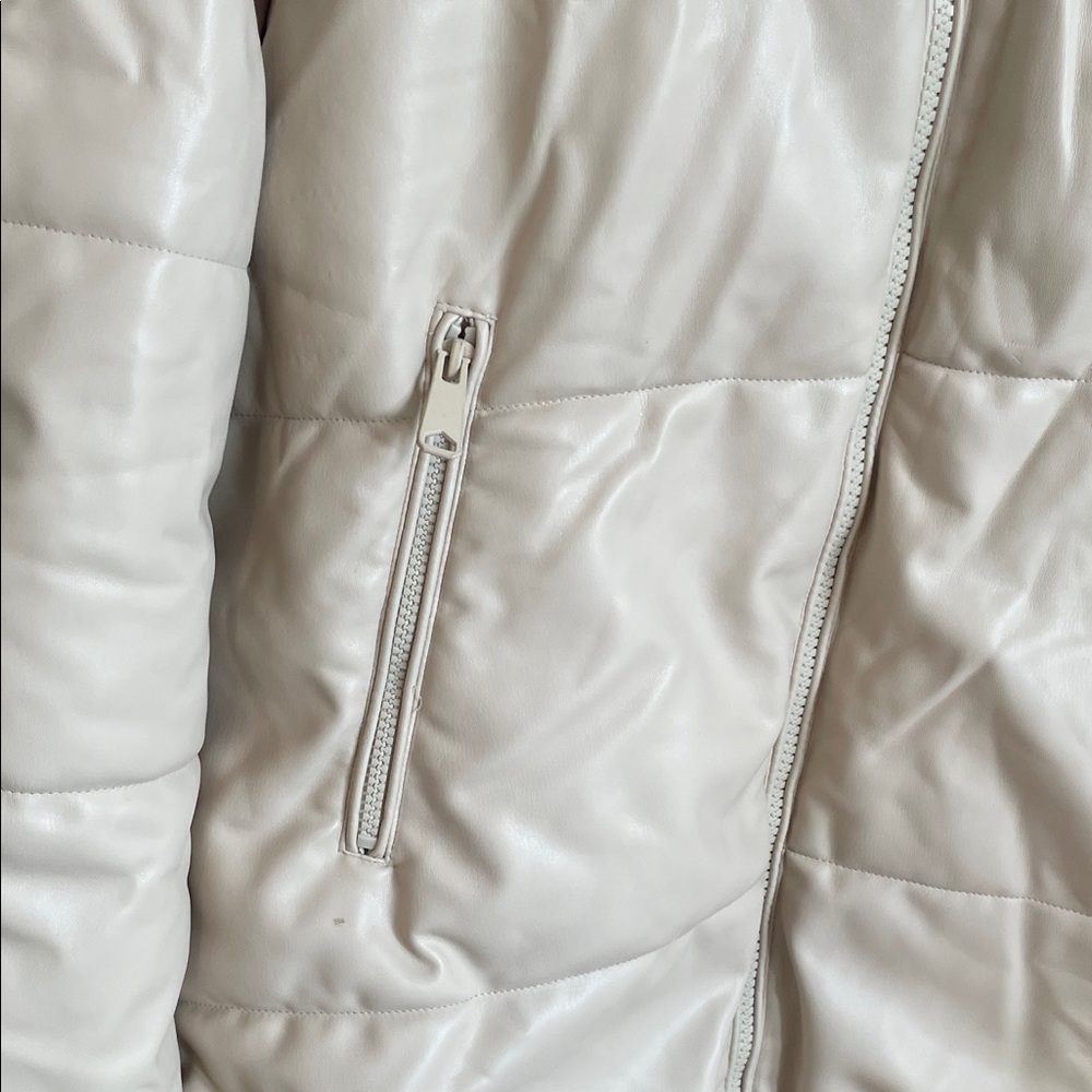 Zara Beige Hooded Puffer Coat - Picture 2 of 9